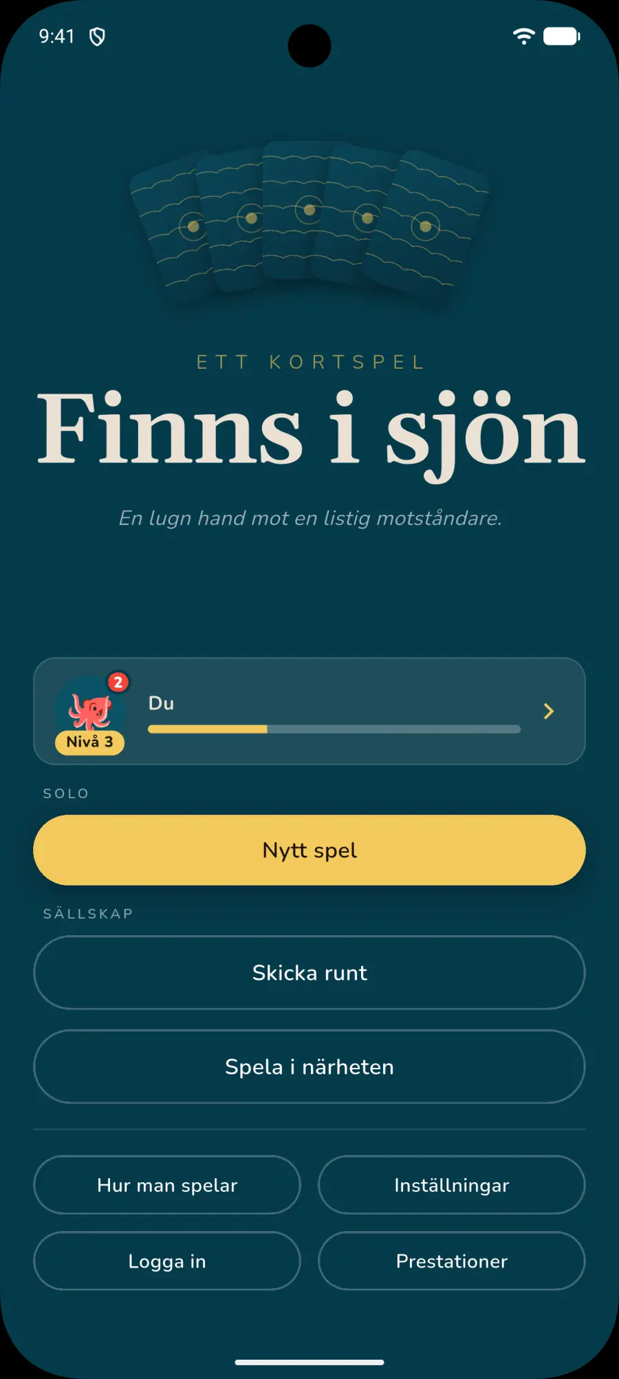 Finns i sjön — titelskärmen