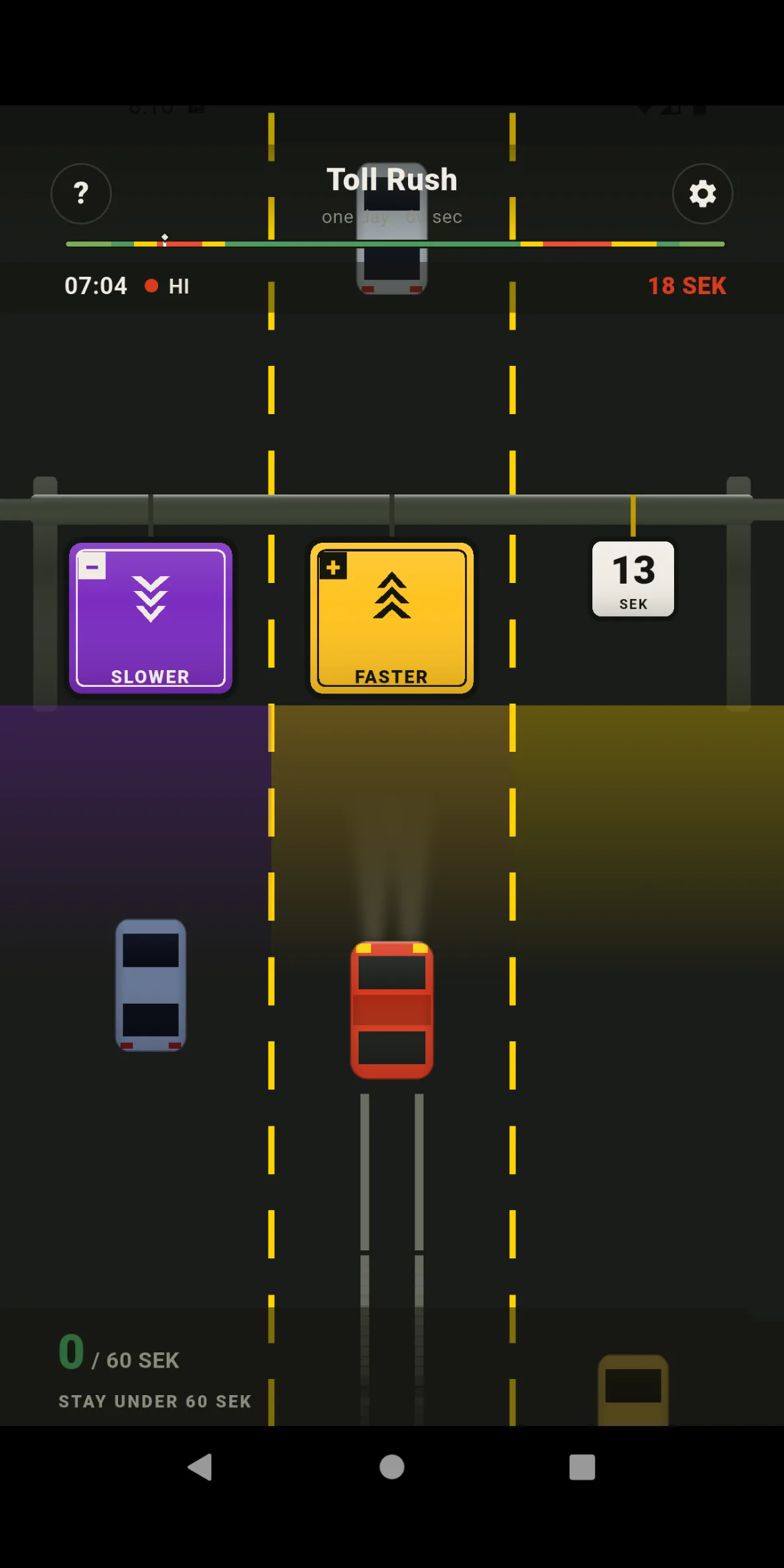 Toll Rush lane choice